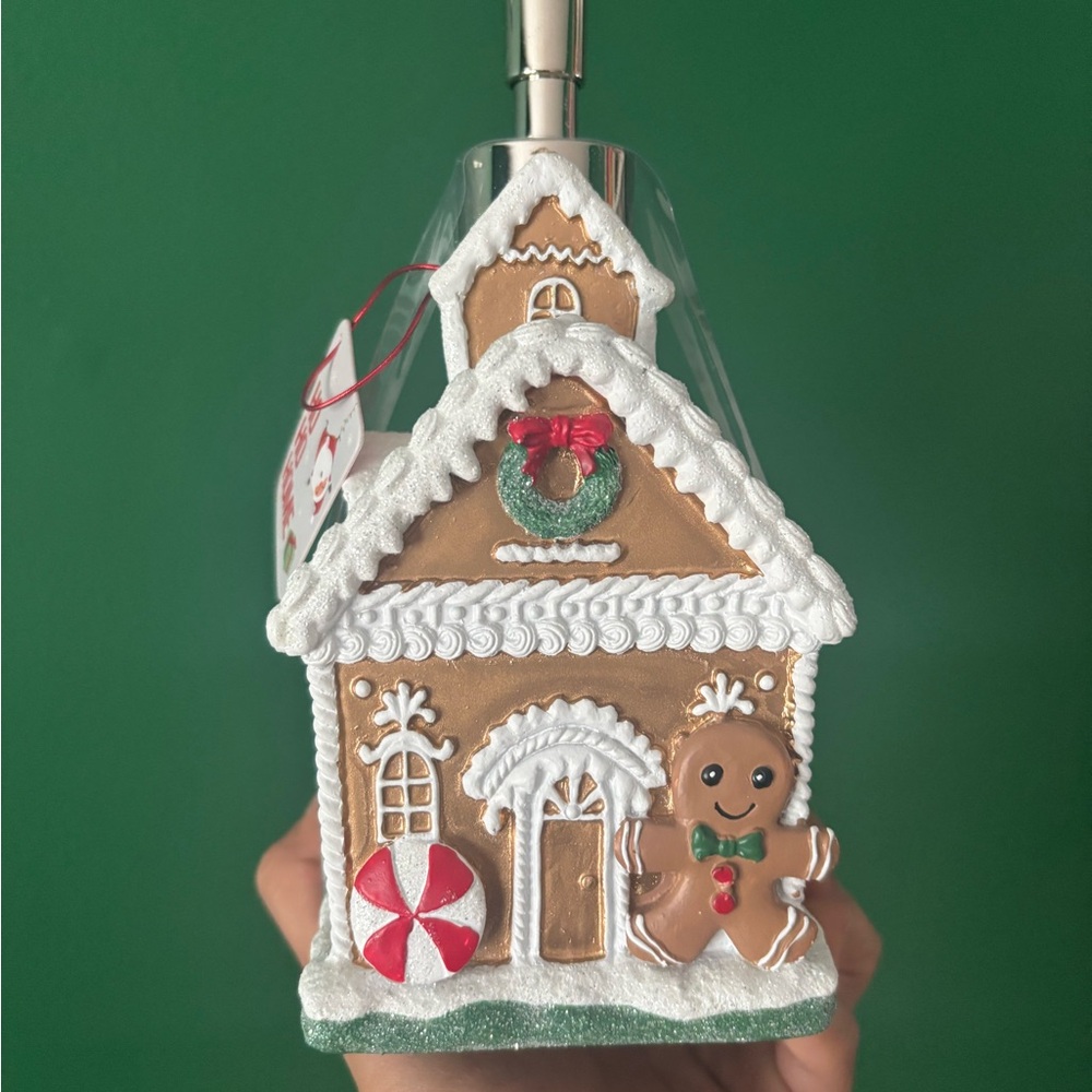 Festive Gingerbread House Ornament with Gingerbread Man